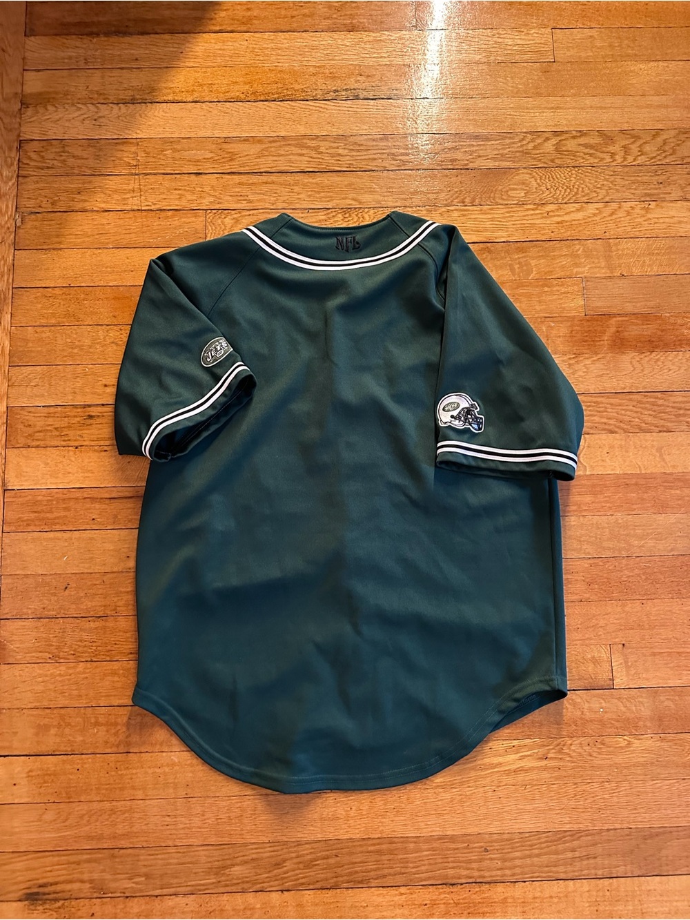 New York Jets NFL Jersey Green Baseball Jersey Sz Medium Mens NY Vintage - Picture 8 of 9
